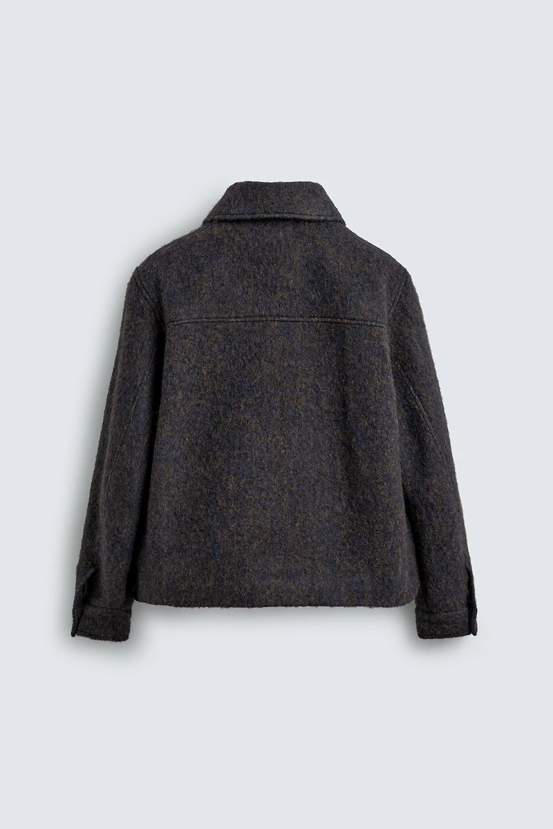 CROPPED FIT TEXTURED OVERSHIRT