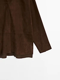 Suede leather overshirt
