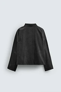 POLO EN VELOURS CÔTELÉ BRODÉ