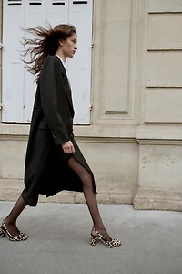 ANIMAL PRINT LEATHER SLINGBACK SHOES