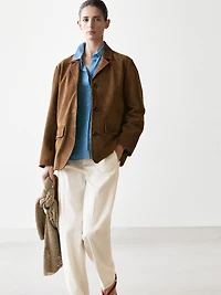 100% Suede lapel blazer