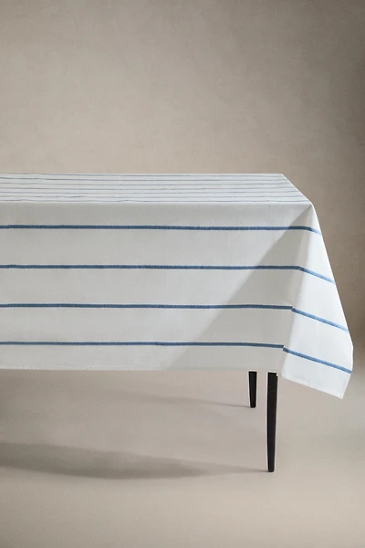 EMBROIDERED STRIPE TABLECLOTH