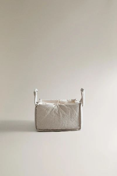 GINGHAM BABY CLOTHES ORGANIZER WITH HANDLE