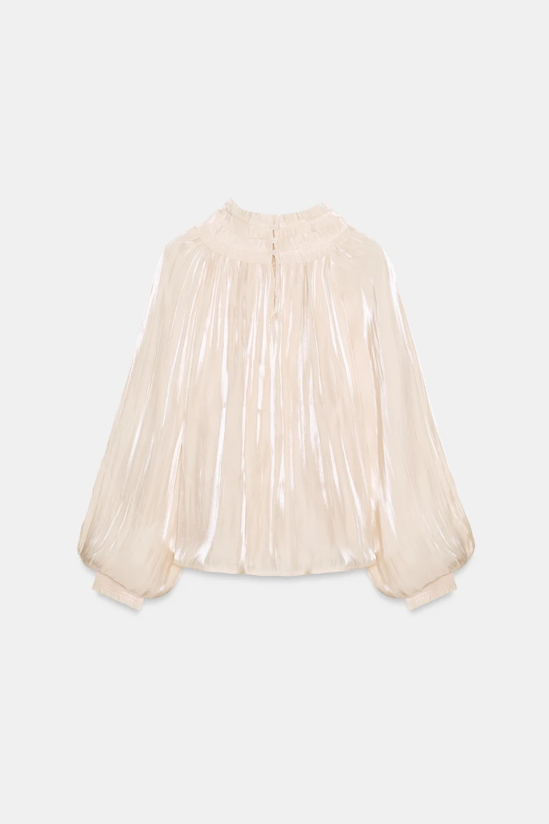 SATIN EFFECT SHIMMER BLOUSE