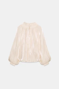 SATIN EFFECT SHIMMER BLOUSE