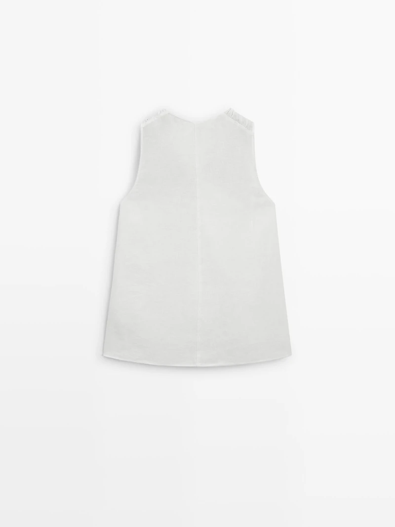 100% linen crossover top
