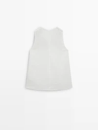 100% linen crossover top
