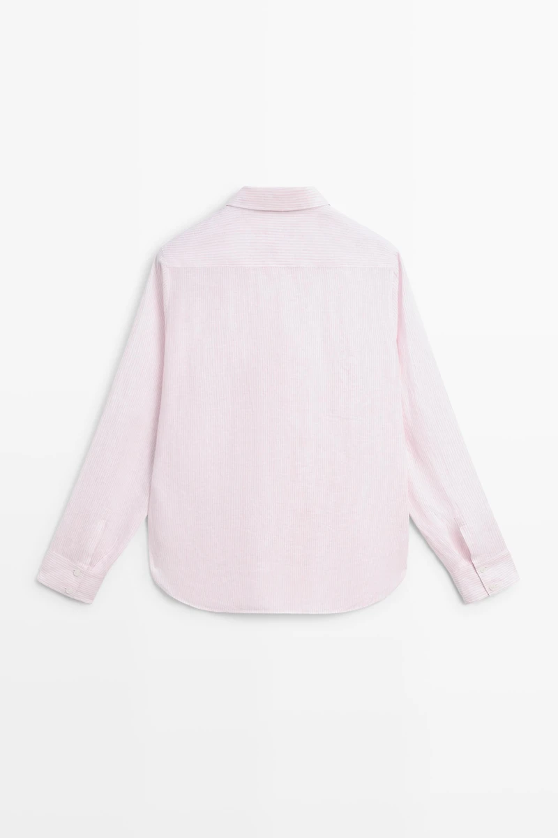 Chemise à rayures 100 % lin