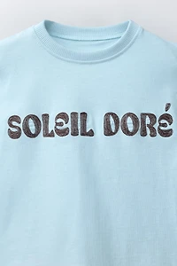 EMBROIDERED TEXT T-SHIRT