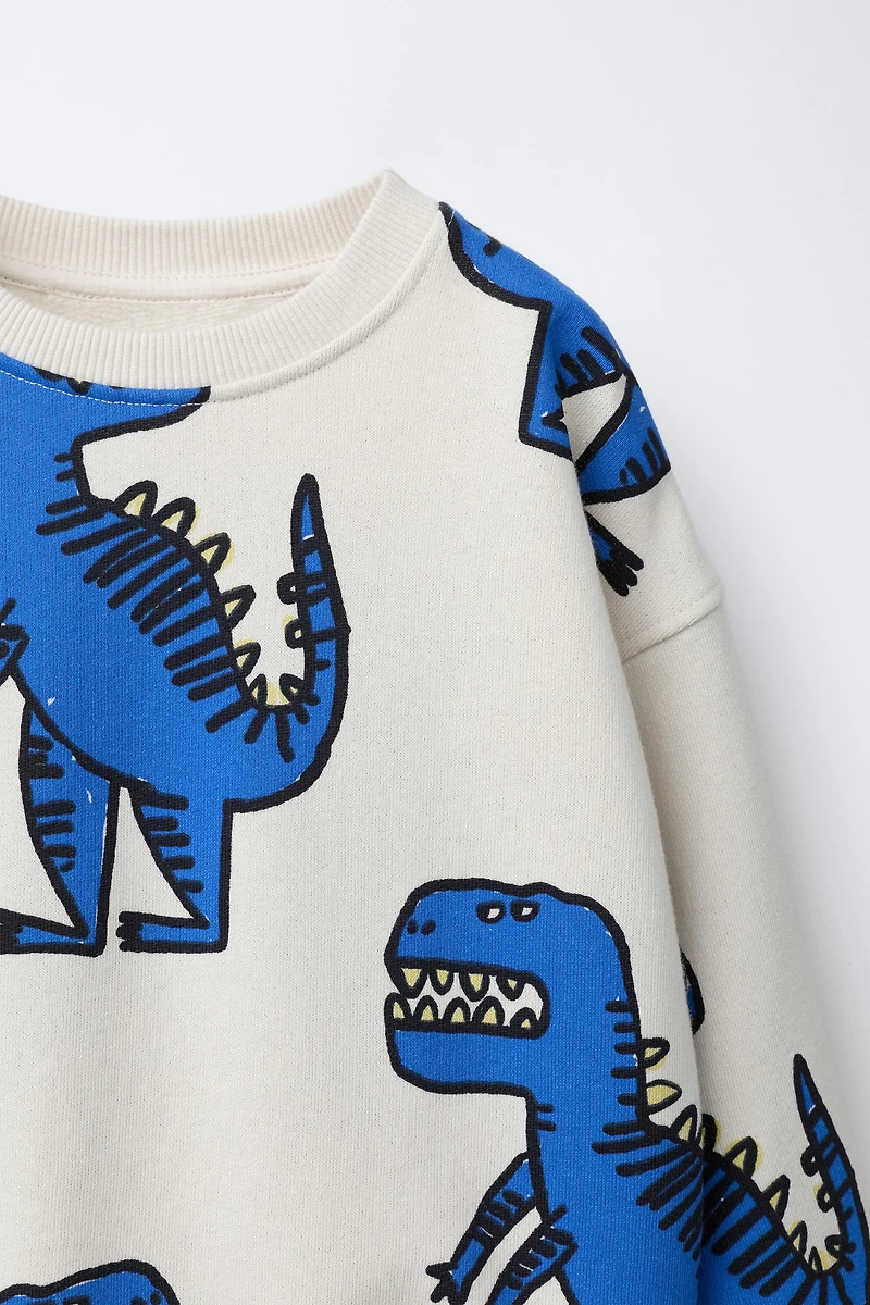DINOSAUR PRINT SWEATSHIRT