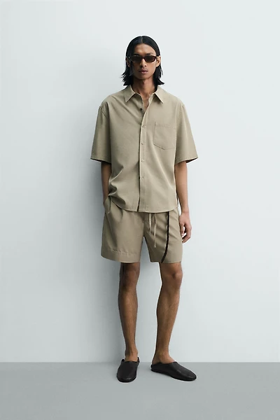 WASHED EFFECT RELAXED FIT SHIRT