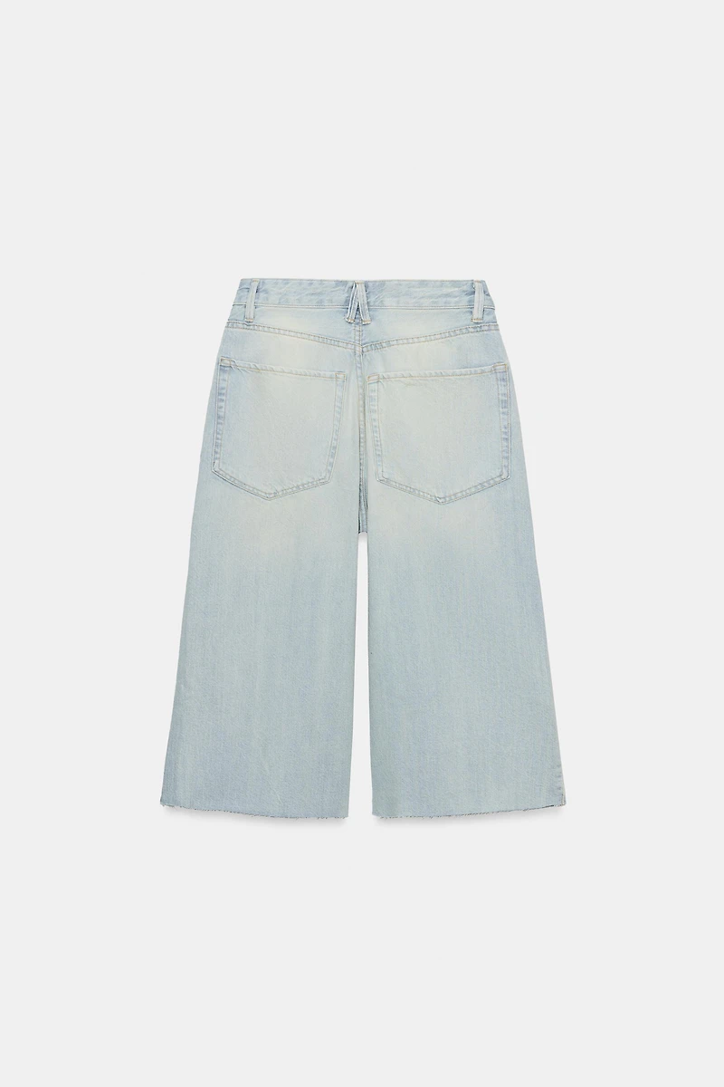 BERMUDA JORTS DENIM TRF DÉCHIRURES TAILLE MI-HAUTE