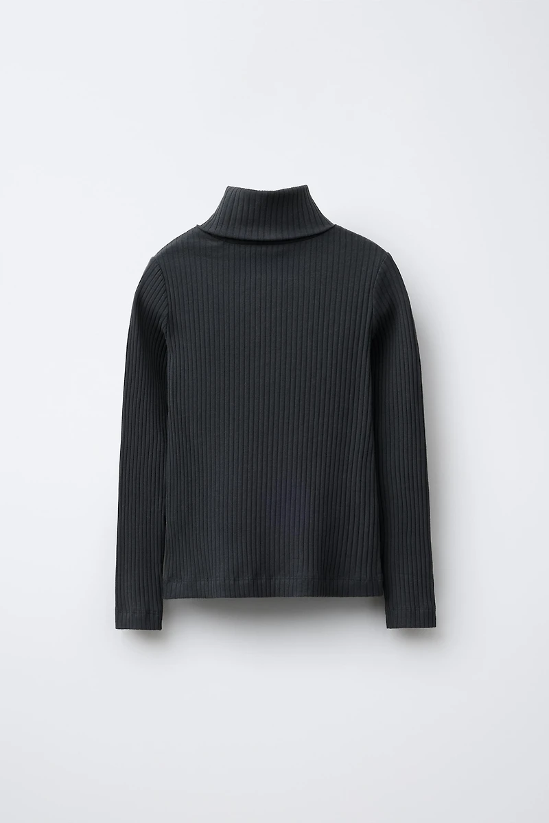 RIBBED TURTLENECK T-SHIRT