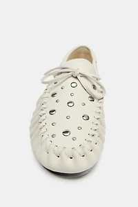 STUDDED LEATHER LOAFERS