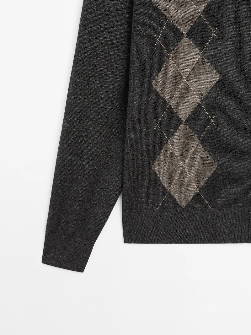 Wool blend knit cardigan