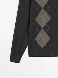 Wool blend knit cardigan