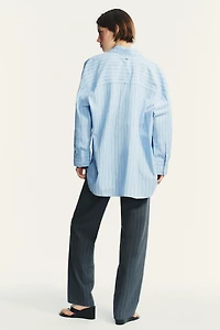 OVERSIZED STRIPED POPLIN SHIRT