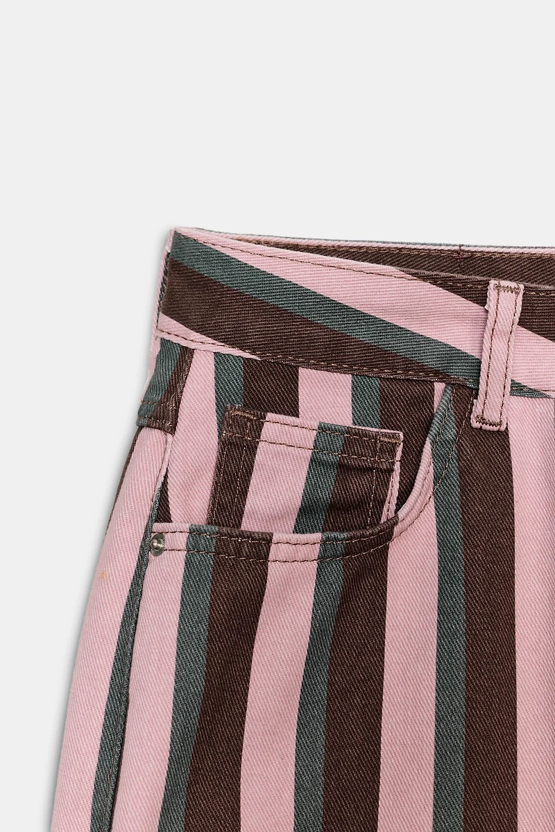 Z1975 MID-RISE STRIPED STRAIGHT LEG JEANS