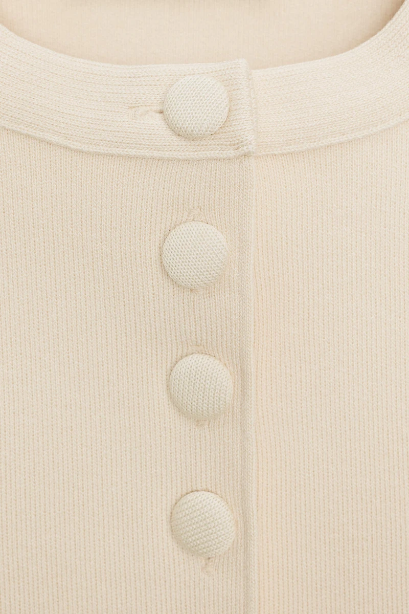 CARDIGAN WITH PUFF SLEEVES AND SLITS