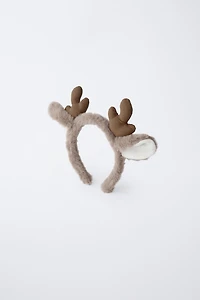 FAUX FUR REINDEER HEADBAND