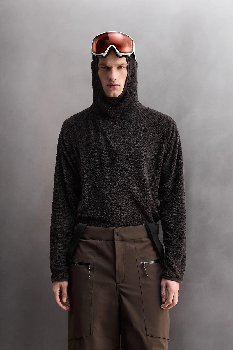 SWEAT POLAIRE SKI TEXTURÉ À CAPUCHE