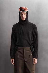 SWEAT POLAIRE SKI TEXTURÉ À CAPUCHE