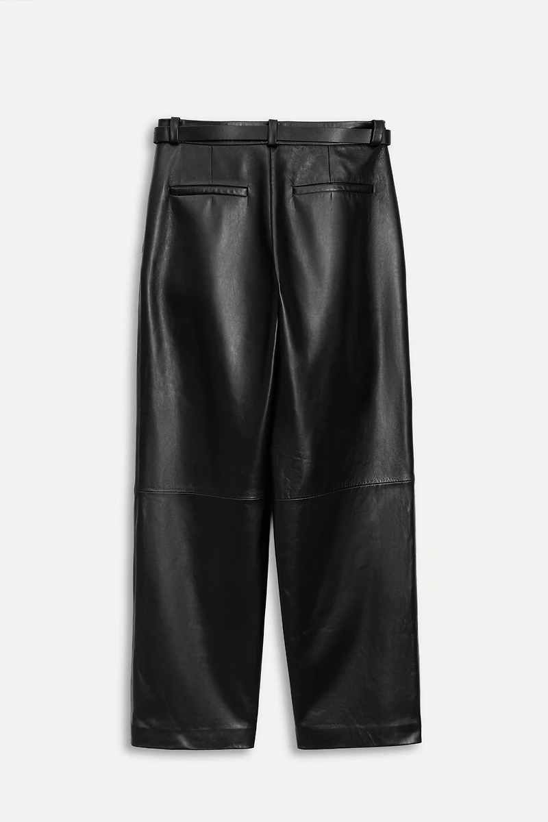 PLEATED LEATHER BELTED PANTS 50TH ANNIVERSARY