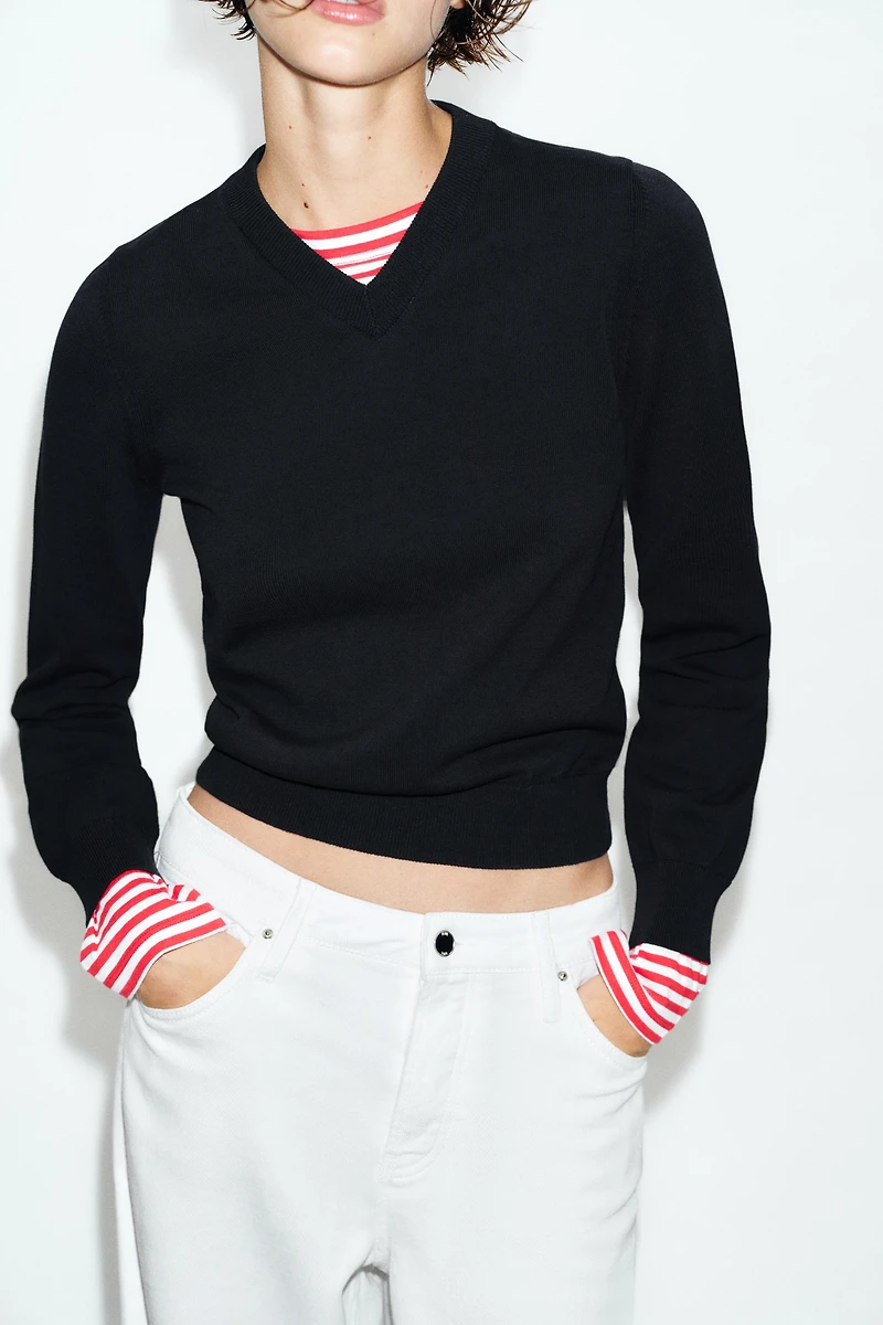 COMBINATION STRIPED KNIT JUMPER