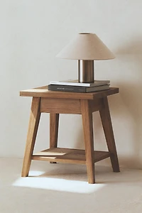 WOODEN BEDSIDE TABLE