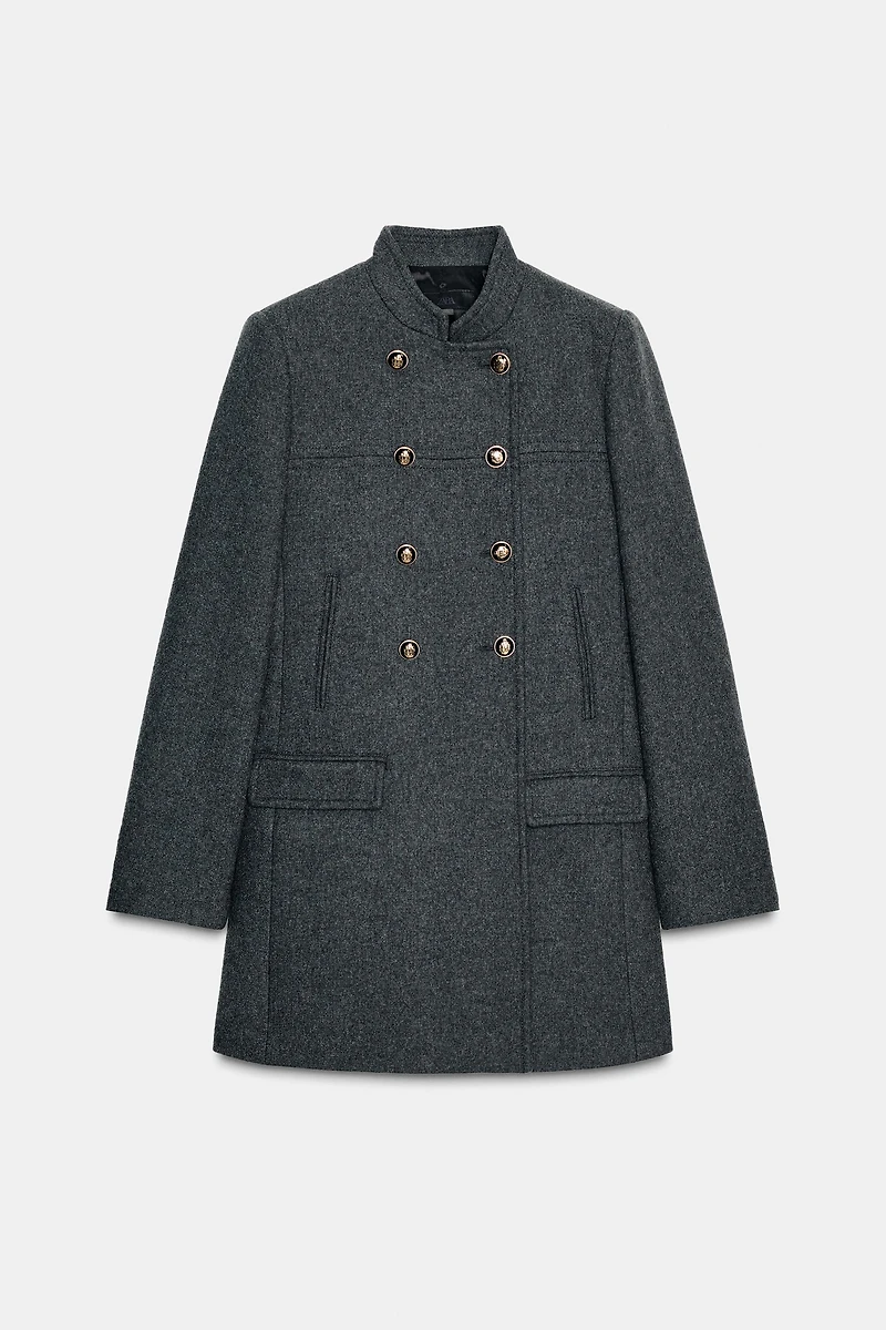DOUBLE BREASTED WOOL COAT
