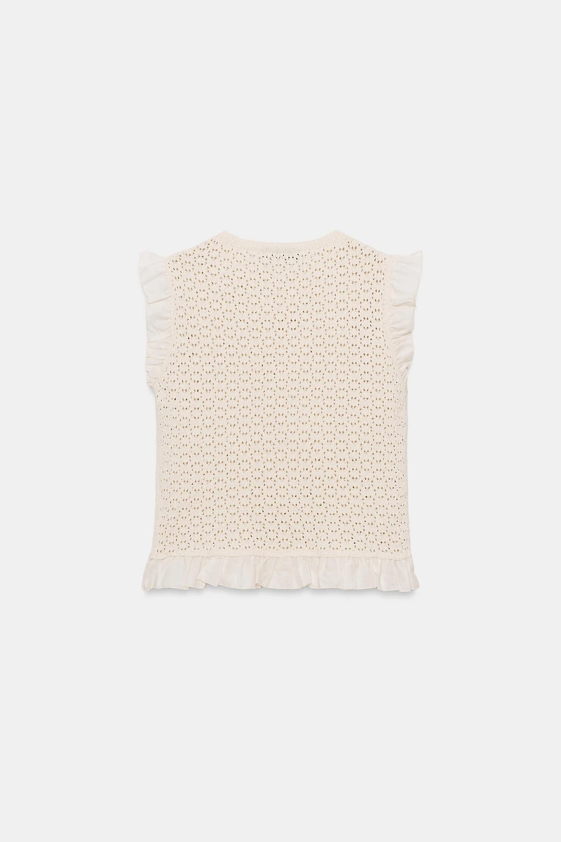 COMBINED POINTELLE KNIT TOP