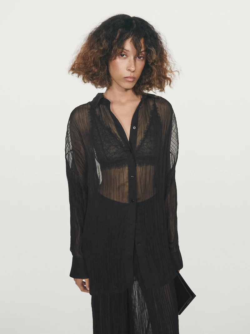 Chemisier ample et long plissé
