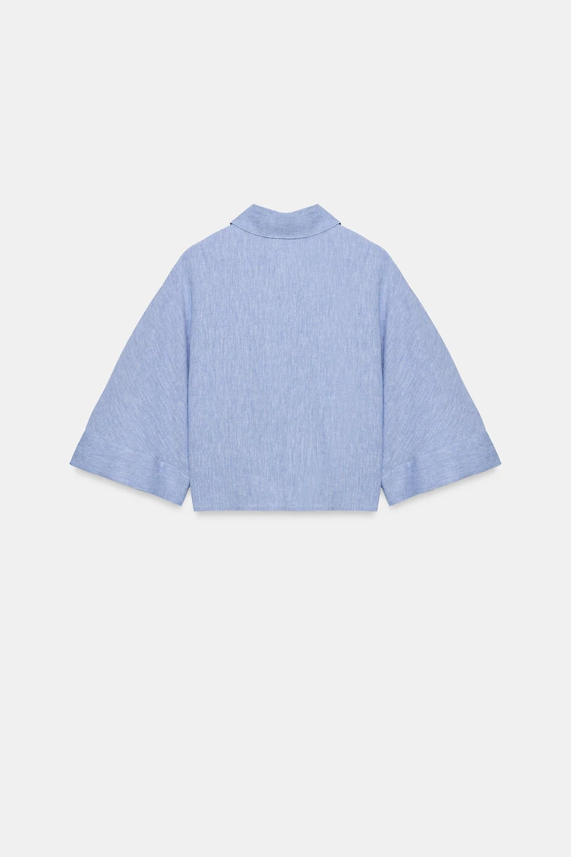KNOTTED LINEN SHIRT