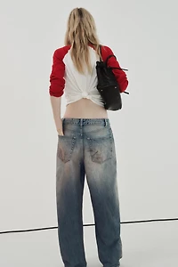 TRF FOLDED WAIST MID-RISE JEANS