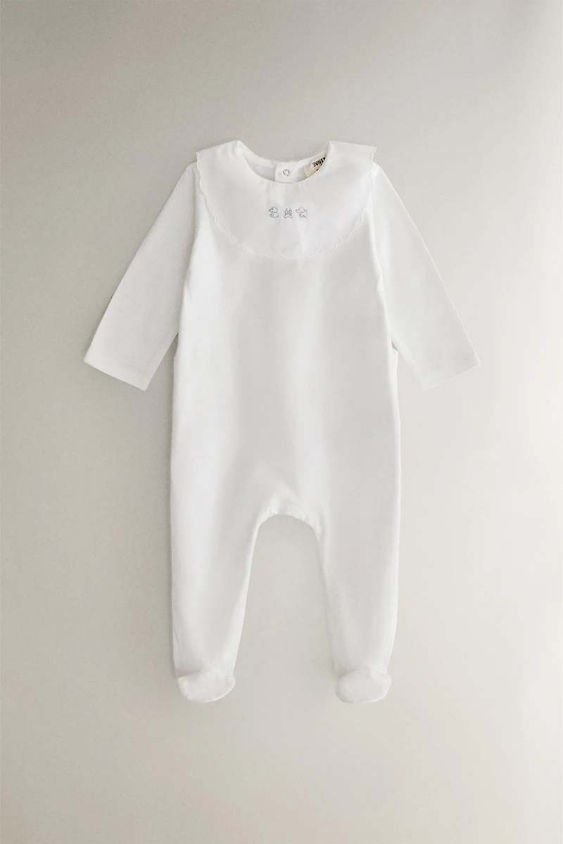 CHILDREN'S EMBROIDERED ELEPHANT ROMPER