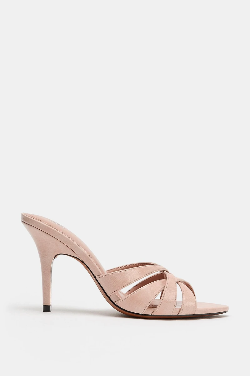 CRISS-CROSS HEELED SANDALS