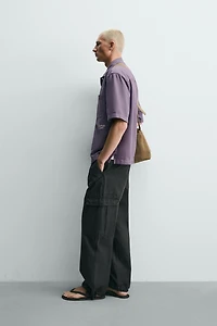 EMBROIDERED TEXTURED OVERSHIRT