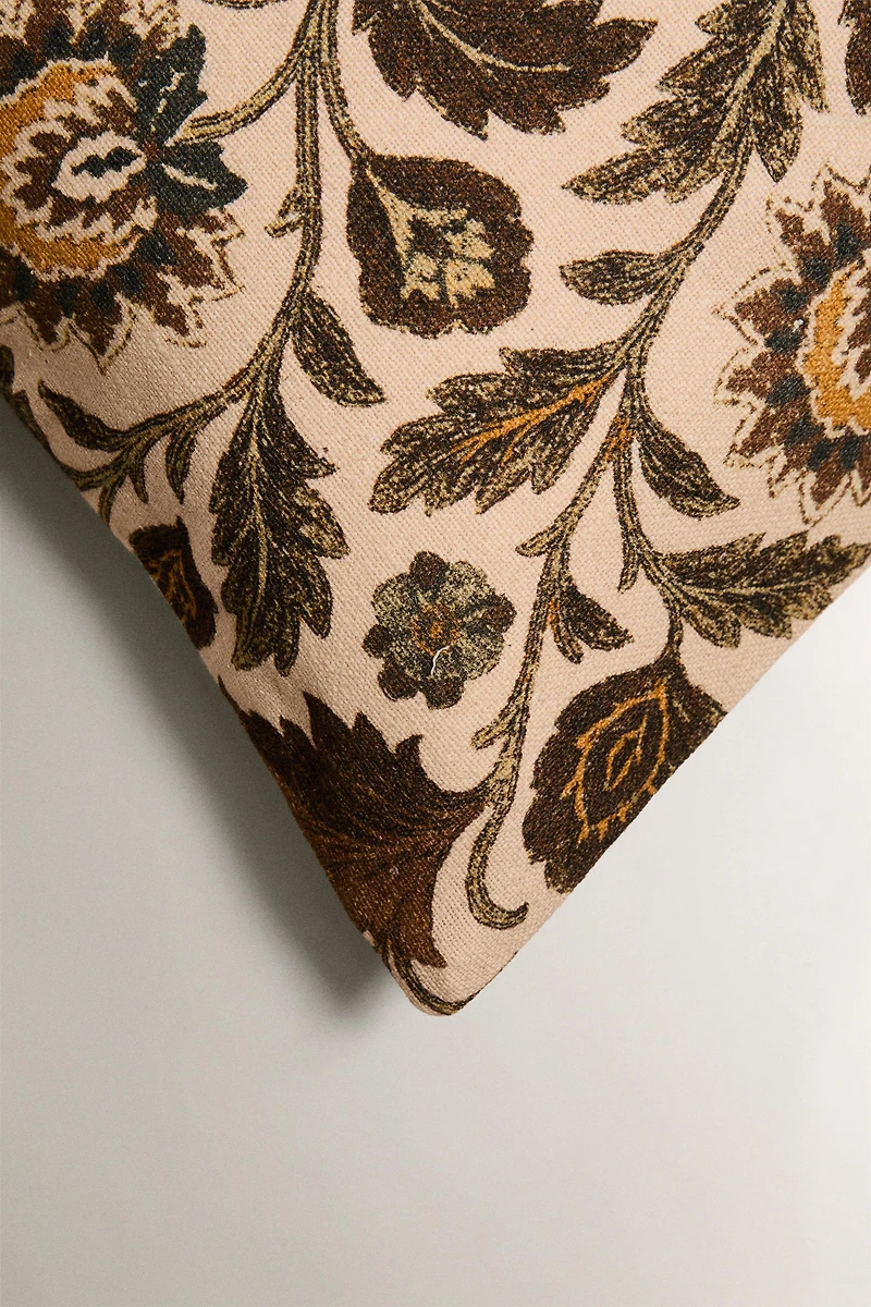 FLORAL PRINT THROW PILLOW COVER