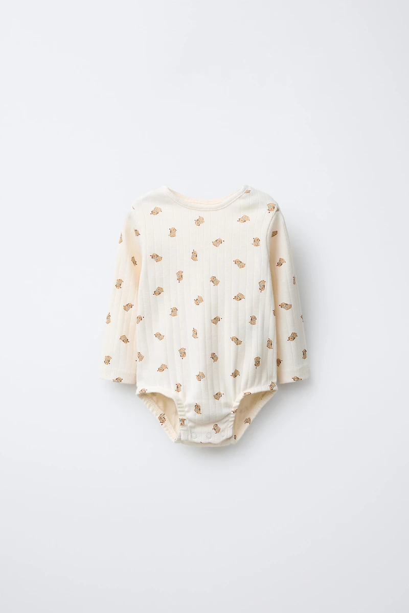 DOG PRINT JACKET, BODYSUIT, AND LEGGINGS SET