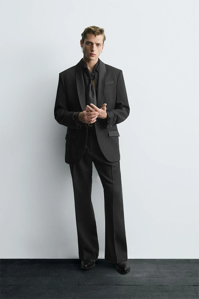 WOOL TUXEDO SUIT BLAZER