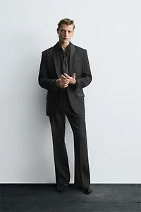 WOOL TUXEDO SUIT BLAZER