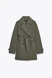 WATER REPELLENT WINDPROOF DOUBLE-BREASTED TRENCH COAT