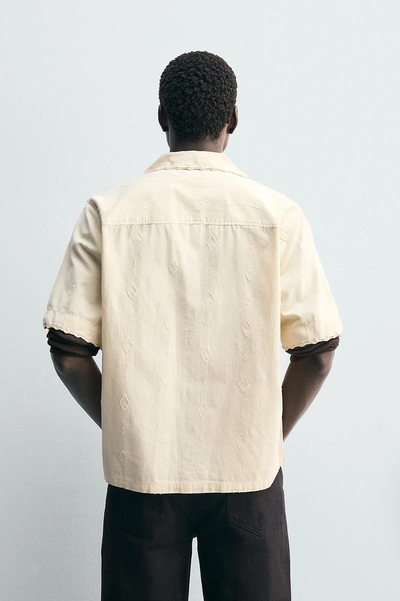 EMBROIDERED GEOMETRIC JACQUARD SHIRT