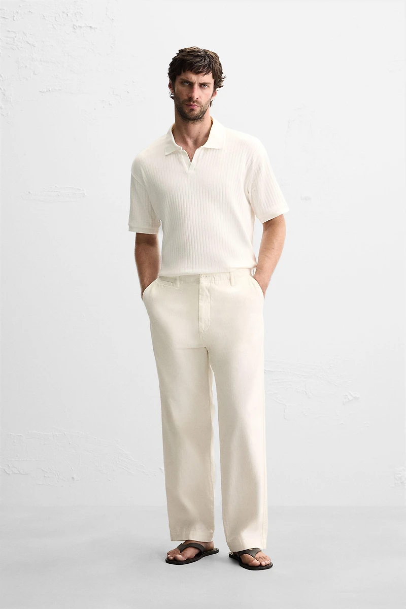 RIB KNIT POLO SHIRT