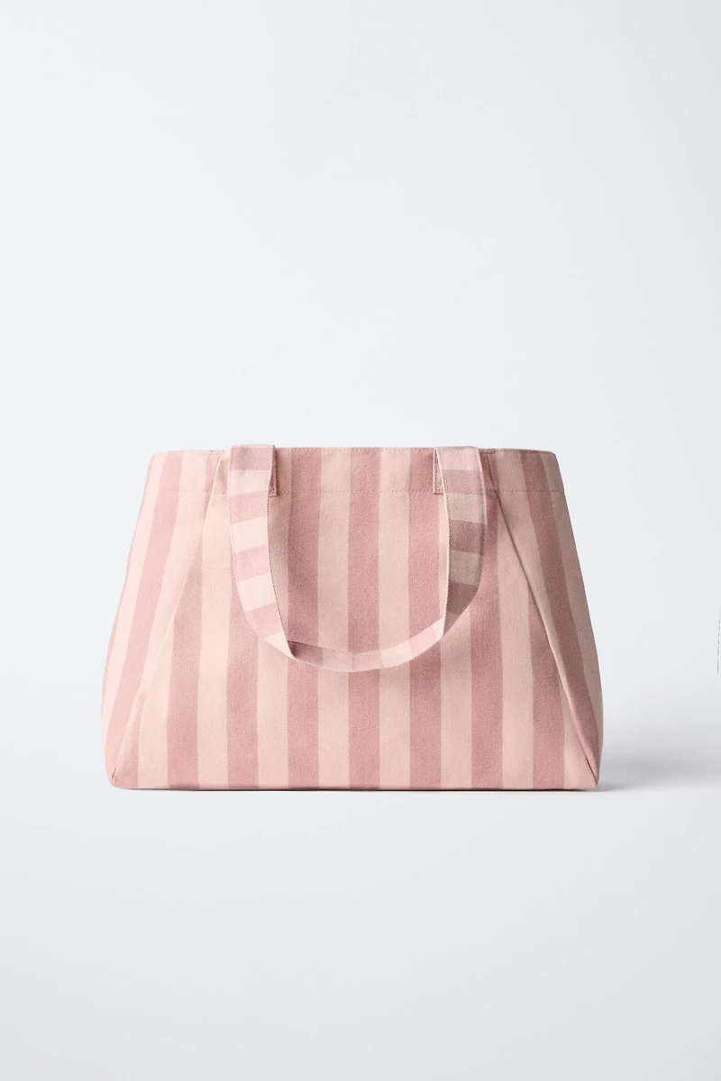 STRIPED FRUIT TOTE BAG