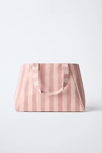 STRIPED FRUIT TOTE BAG
