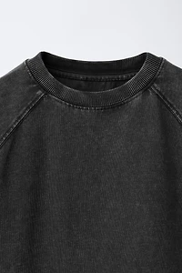 HEAVY WEIGHT T-SHIRT AND WASHED EFFECT RIB FLARE LEGGINGS SET