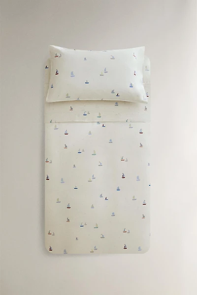 KIDS SAILBOAT COTTON DUVET COVER