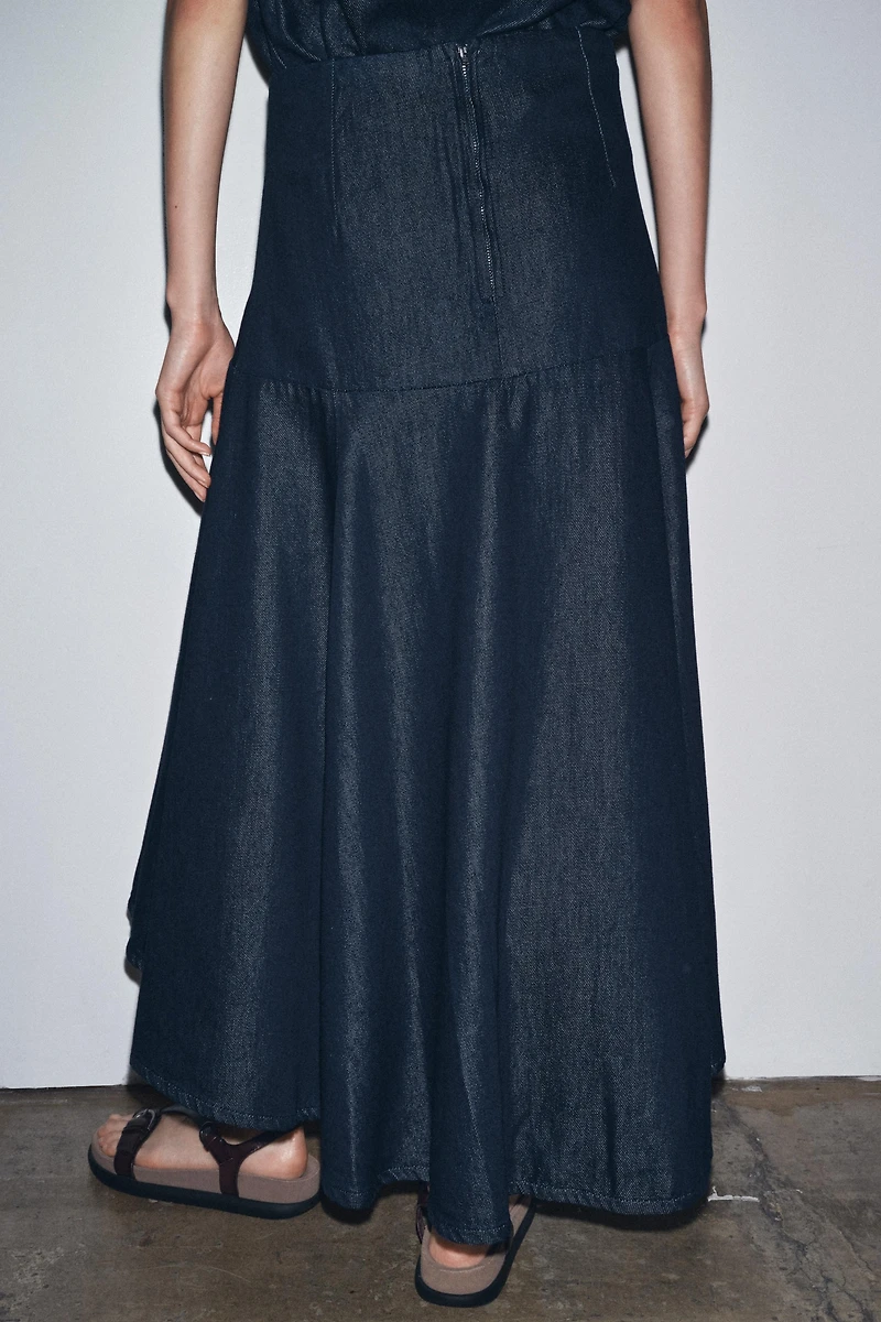 ZW COLLECTION DENIM MIDI SKIRT