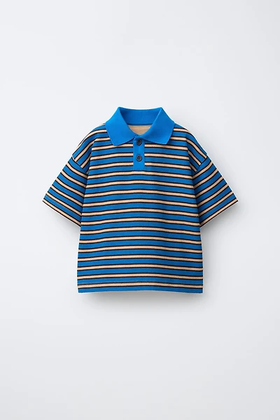 STRIPED TERRYCLOTH POLO SHIRT